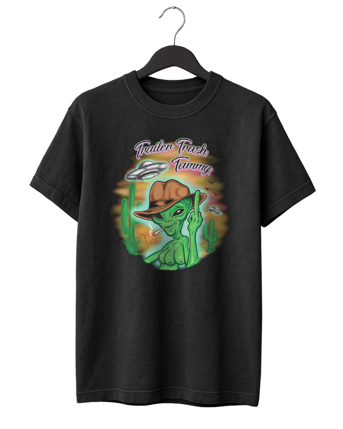 Airbrushed Alien T-Shirt